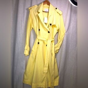 A new day NWT Yellow linen/rayon trench coat med. Spring Easter